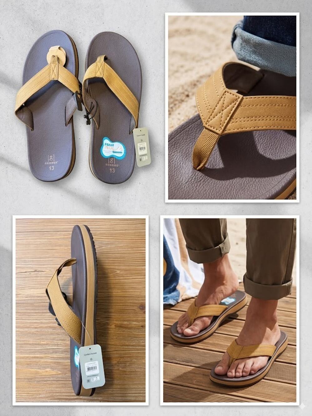 George Men's Foam Tech Flip-Flops (Size 12) - New with Tags